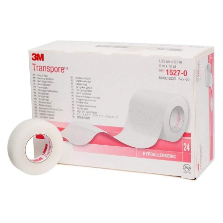 3M transpore plastic surgical tape, 1/2" x 10 yds (24/Box)