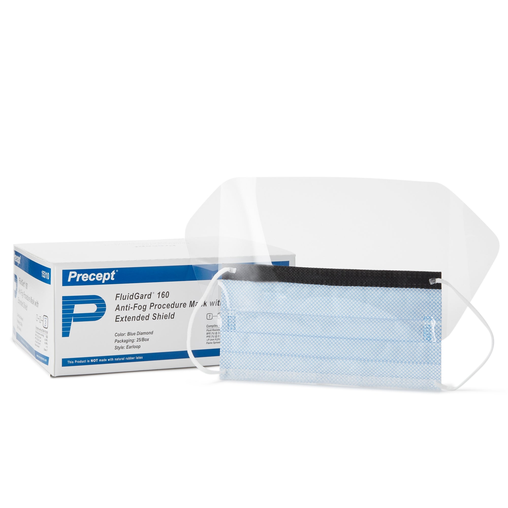 Aspen Surgical FluidGard Procedure Mask with Extended Shield – ASTM Level 3, Anti-Fog (SKU: 15310)