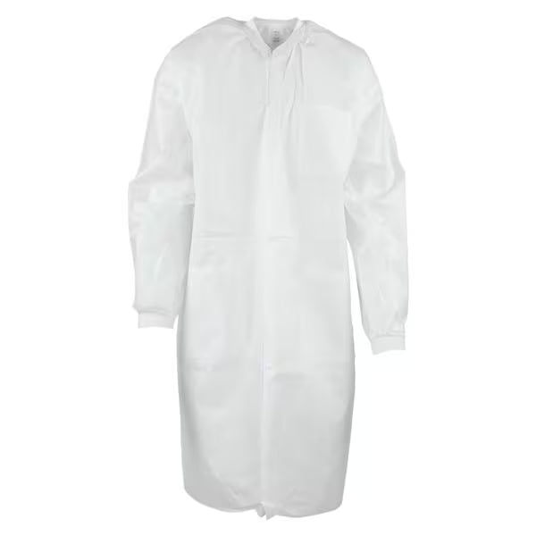 VALUMAX EXTRA-SAFE PROTECTIVE LAB COAT 3 LAYER SMS EXTRA LARGE WHITE 10PCS/BAG, 10BAGS/CS