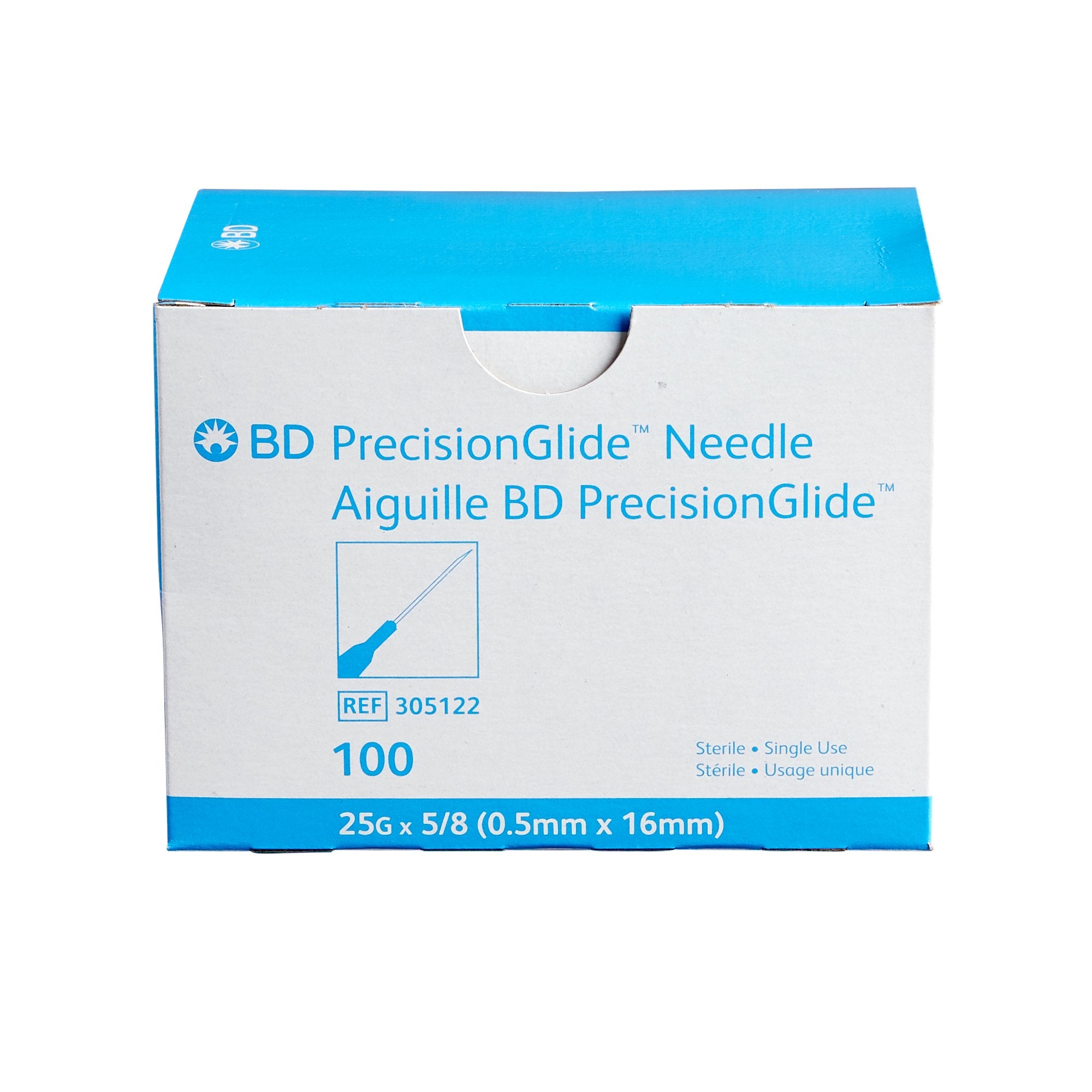 BD PrecisionGlide™ Needle – 25G x 5/8", Regular Wall (SKU: 305122)