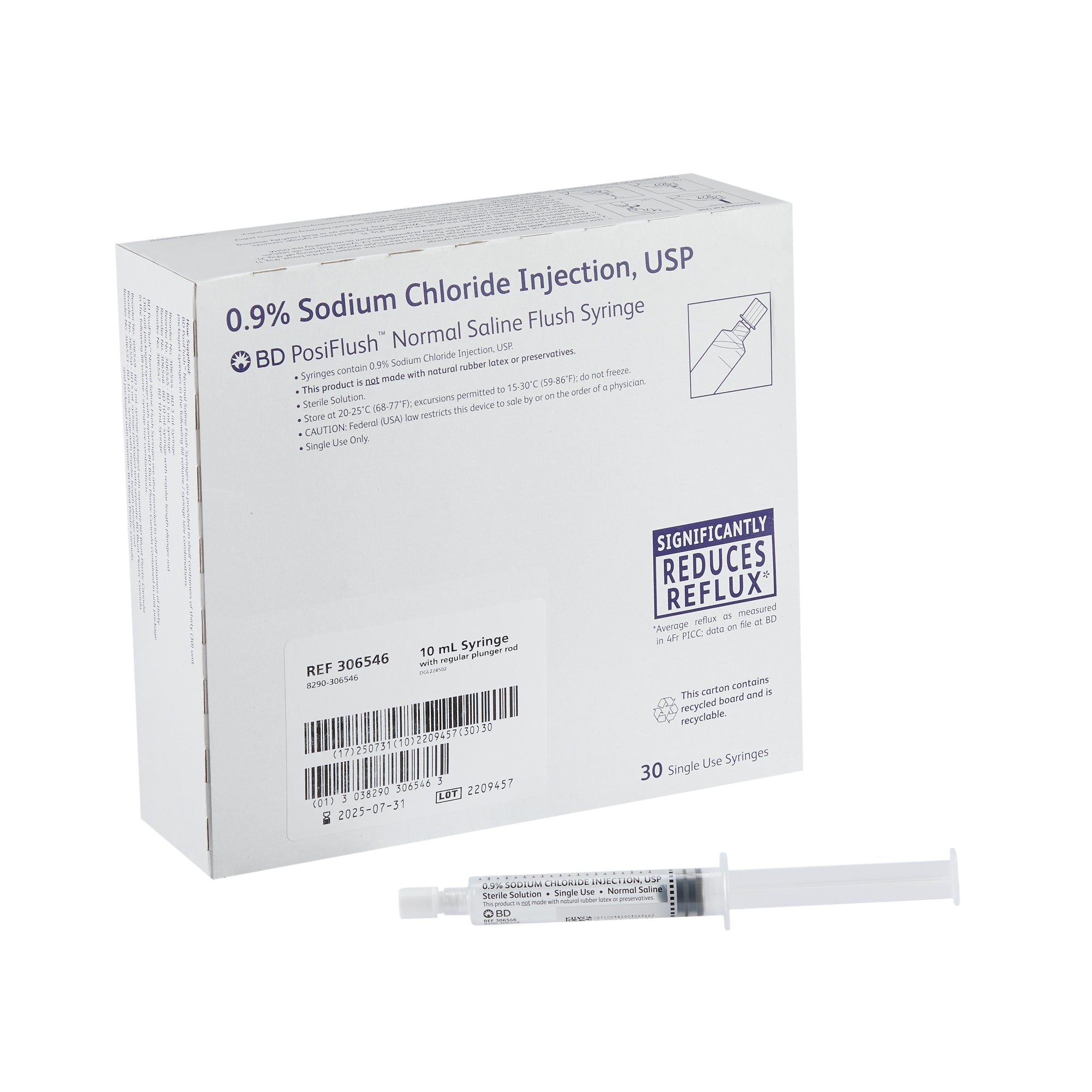 BD Posiflush Saline Syringes, Pre-Filled