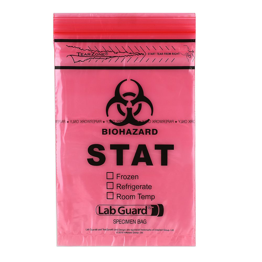 Inteplast “STAT” Specimen Transport Bag – 6" x 9" (4001)