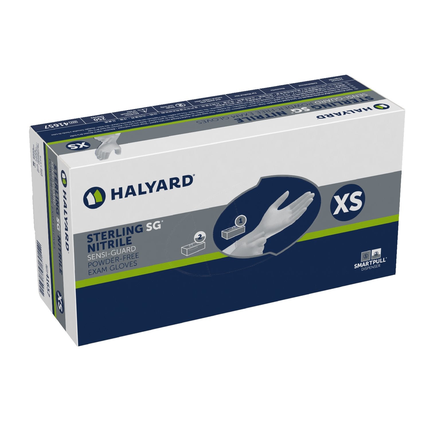 Halyard Sterling SG Nitrile Exam Gloves – Powder-Free, X-Small (41657)