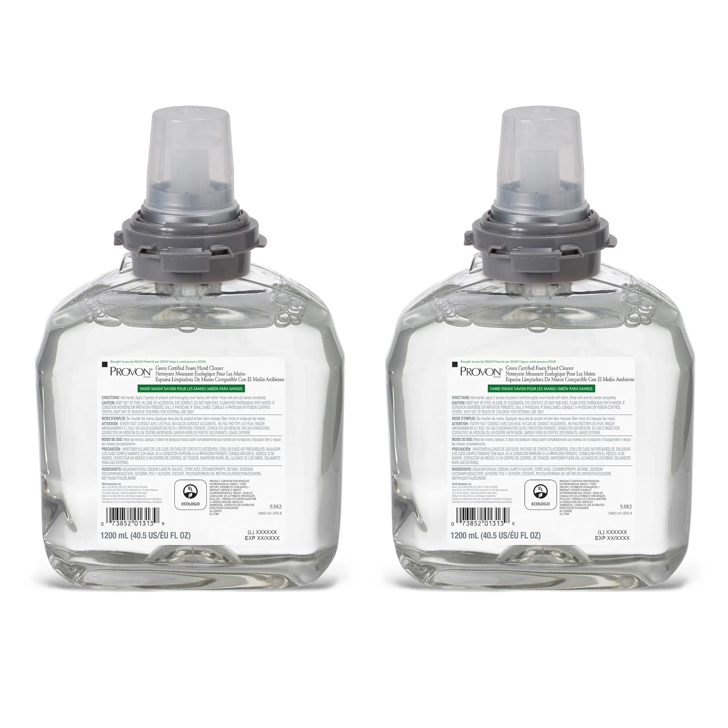 GOJO Green Certified Foam Hand Cleaner TFX 1200 mL Refill 2 per Case (5382-02)