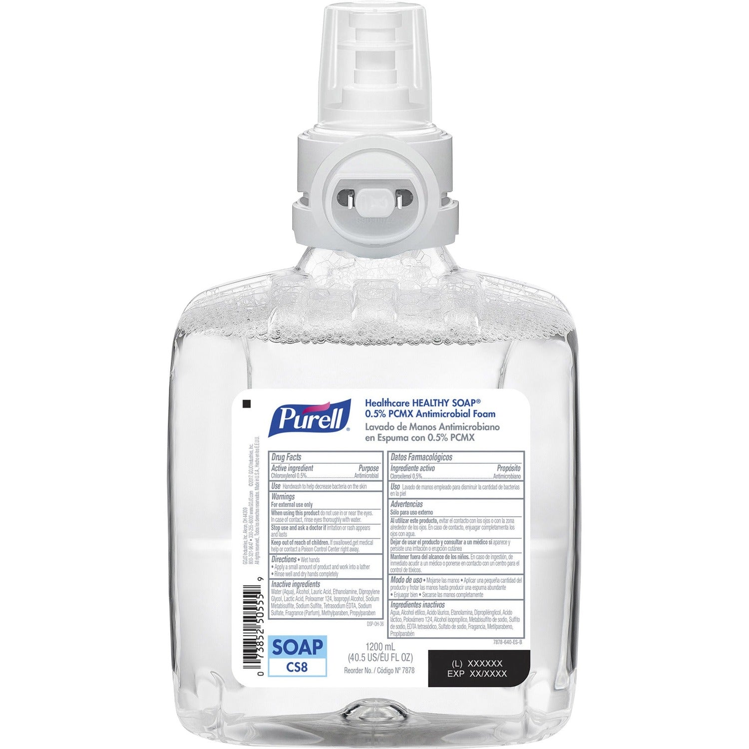 PURELL® Antimicrobial Foam Soap – 1200 mL Refill for CS8 Dispenser (SKU: 7878-02)