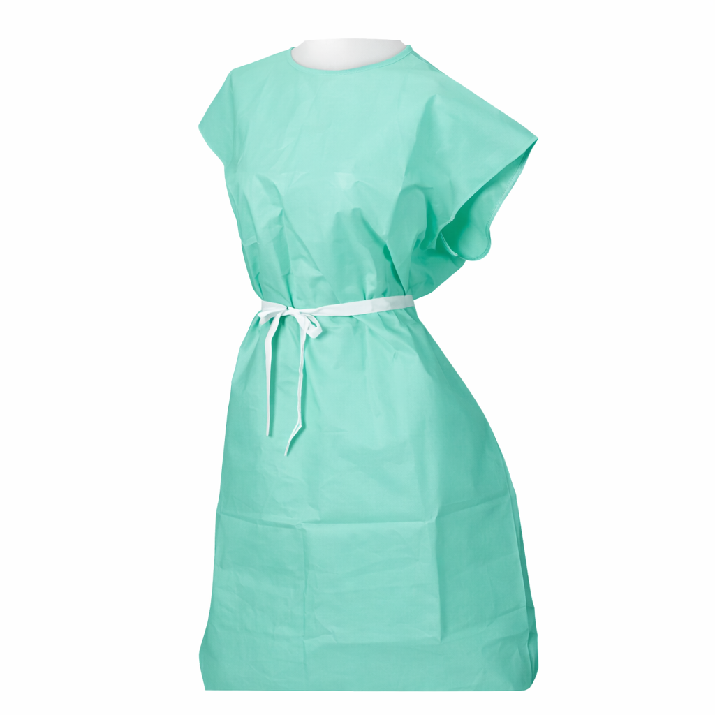 Tidi™ Choice Patient Exam Gown – Tissue/Poly/Tissue, Teal, 30" x 42" (SKU: 910510)