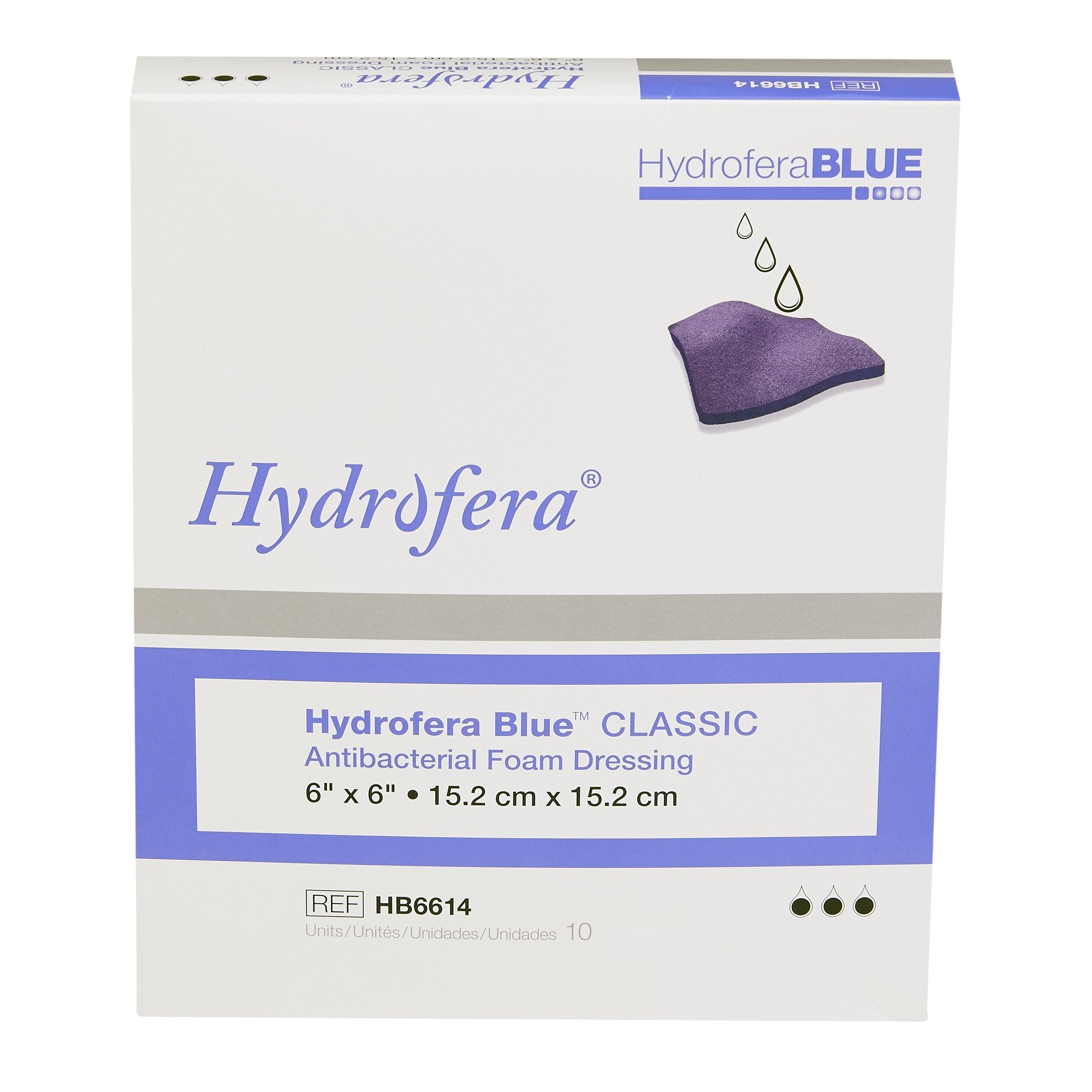 Hydrofera Blue® Bacteriostatic Foam Dressing – 6" x 6" (SKU: HB6614)