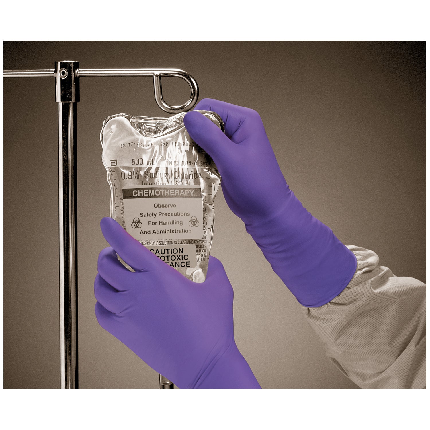 EXAM GLOVE PURPLE NITRILE-XTRA 12" EXTENDED LENGTH MEDIUM 50PCS/BOX 10BOX/CASE