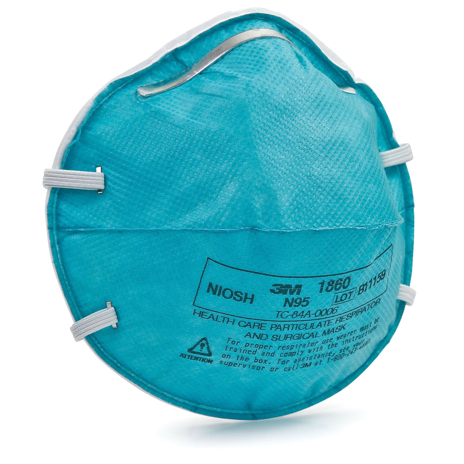 N95 PARTICULATE RESPIRATOR & SURGICAL MASK, Cone Molded, Regular, 20/bx, 6 bx/cs