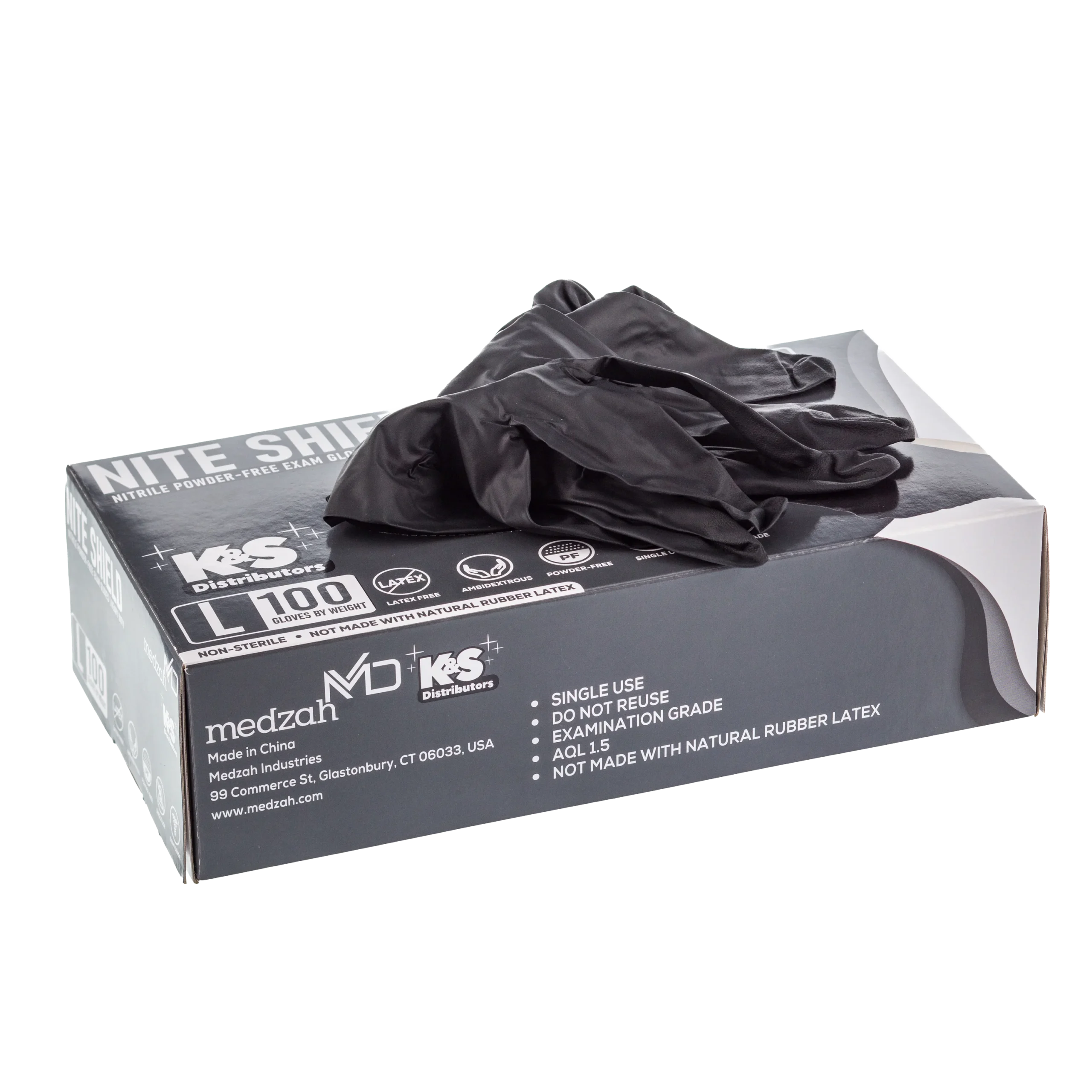 Medzah Nite Shield Nitrile Gloves
