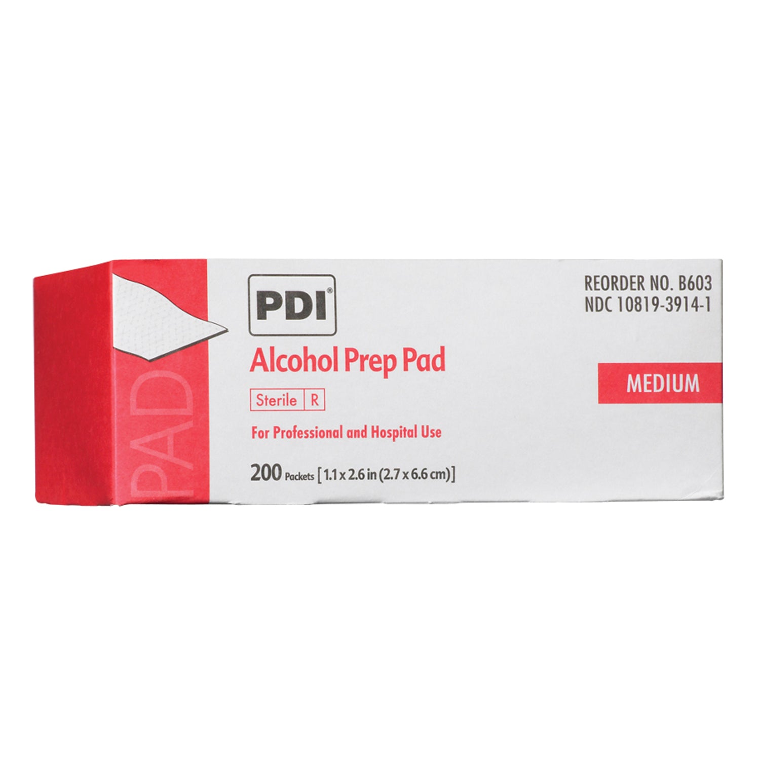 ALCOHOL PREP PAD MEDIUM STERILE 2” x 2”, 200/Bx, 20 Bx/Cs