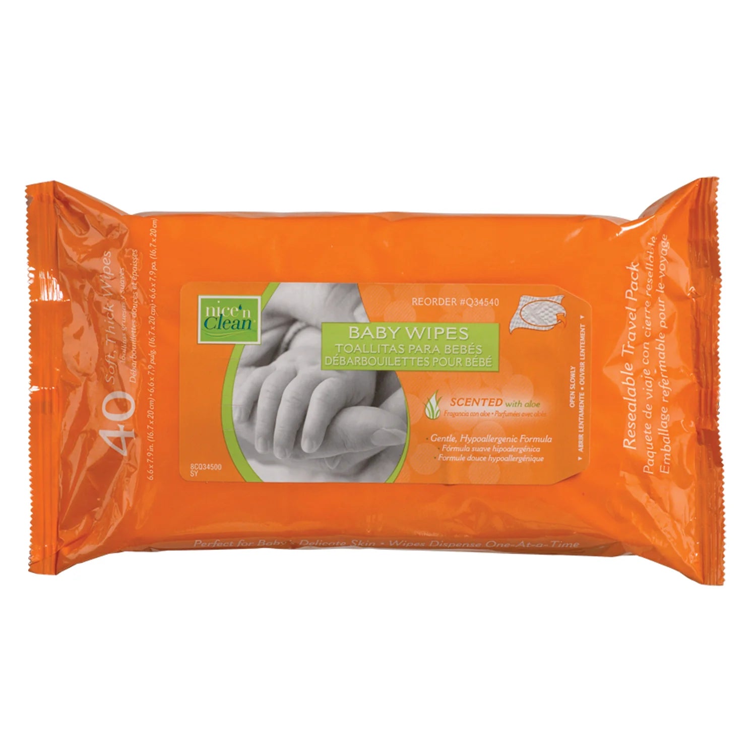 Nice'n Clean® Baby Wipes – Scented, Softpack 40s (SKU: Q34540)
