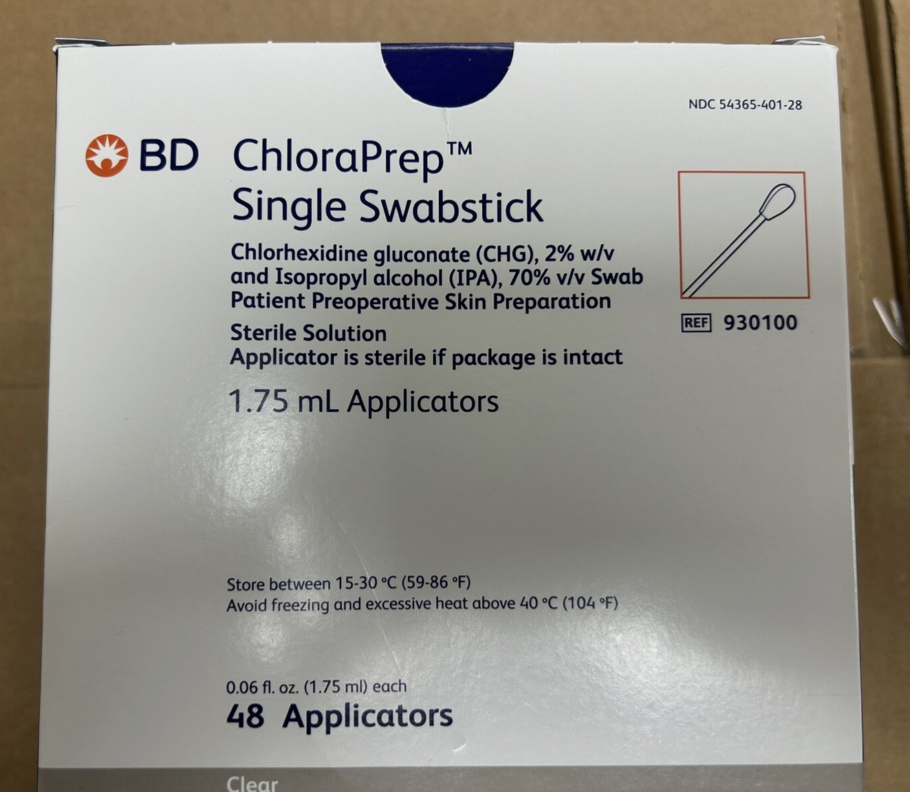 CHLORAPREP PREP SWABSTICK CHG/ALC 1S 1.75ML 48PCS/BOX 10BOX/CASE