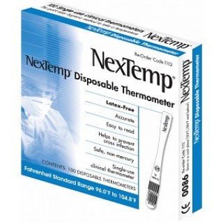 NEXTEMP SINGLE USE THERMOMETER 2000/CS, 20 BOXES/CASE, 100/Box