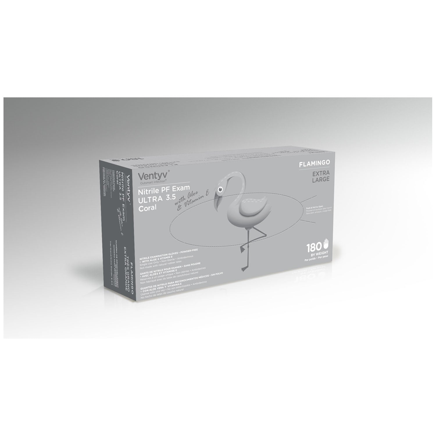 VENTYV NITRILE POWDER FREE EXAM GLOVE ULTRA 3.5 (FLAMINGO)