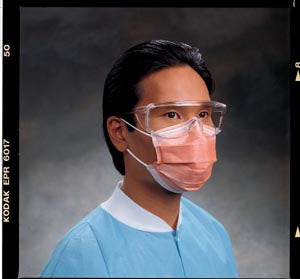 FLUIDSHIELD™ FACE MASKS, Fog-Free Procedure Mask with Earloops, Level 3, Orange, 40/pkg, 10 pkg/cs