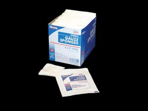 GAUZE SPONGE DUKAL 2" X 2" 8-PLY STERILE 100PCS/BOX 30BOX/CASE