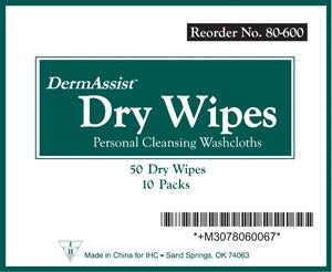 INNOVATIVE DERMASSIST® DRY WIPES