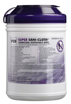 SANI-CLOTH® PLUS GERMICIDAL DISPOSABLE CLOTH 6" X 6.75" 160WIPES/CANESTER 12CANESTER/CASE