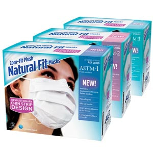 COM-FIT PLUSH™ NATURAL FIT MASKS, ASTM 3, White, 40/bx, 1 bx/ea