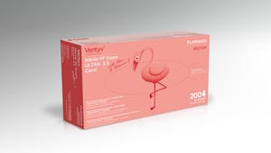 VENTYV NITRILE POWDER FREE EXAM GLOVE ULTRA 3.5 (FLAMINGO)