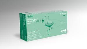 VENTYV NITRILE POWDER FREE EXAM GLOVE ULTRA 3.5 (FLAMINGO)