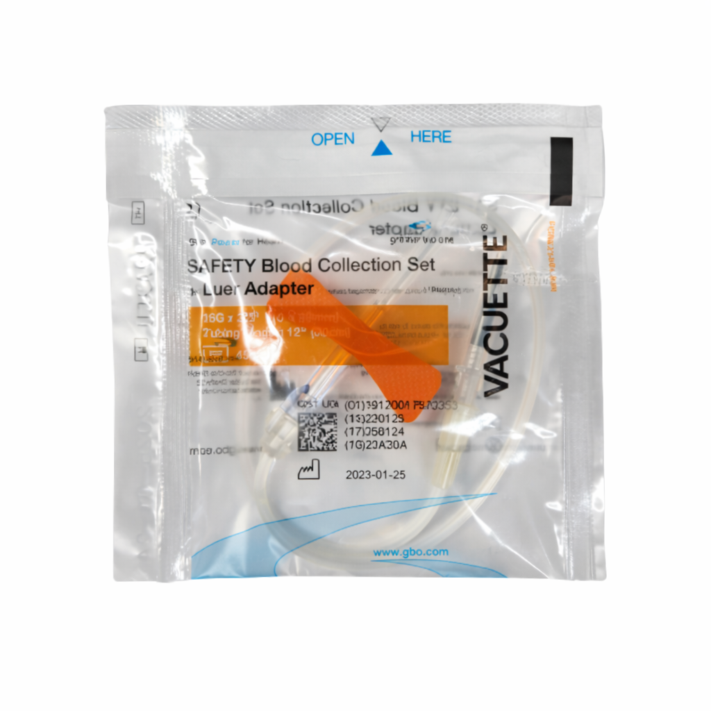 VACUETTE® Safety Blood Collection Set with Luer Adapter – 25G x 3/4", 12" Tubing (450099V1)