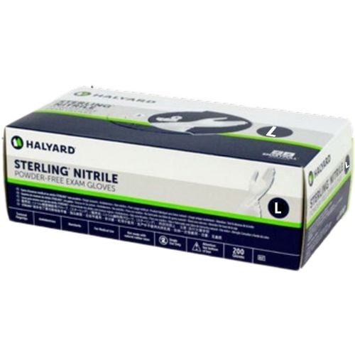 Halyard sterling® nitrile exam gloves, powder-free, Large (200/Box)