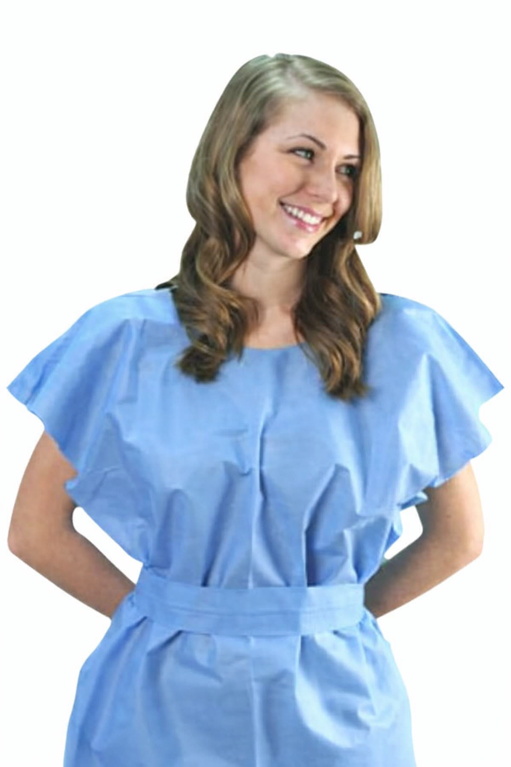 Graham Medical Disposable Full Back Non-Woven Isolation Gown – Blue, 30" x 46" (65334)