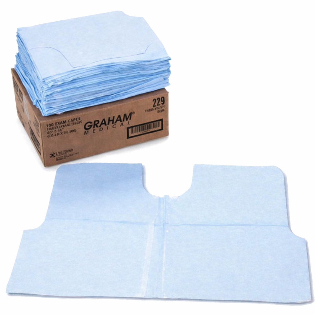 Graham Medical Disposable Full Back Non-Woven Isolation Gown – Blue, 30" x 46" (65334)