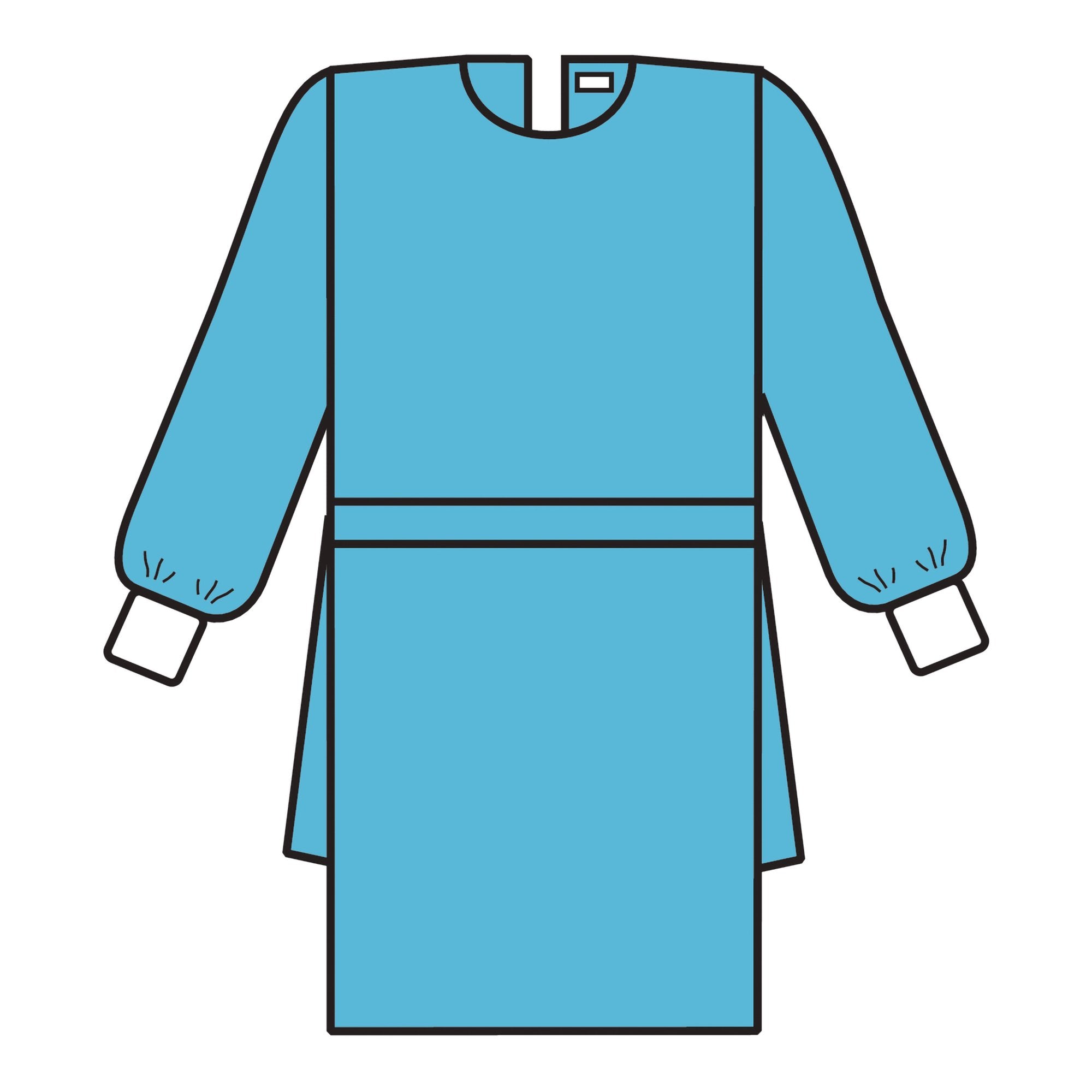 Halyard Health Fluid Resistant Procedure Gown – Knit Cuffs, Blue, XL (SKU: 69028)