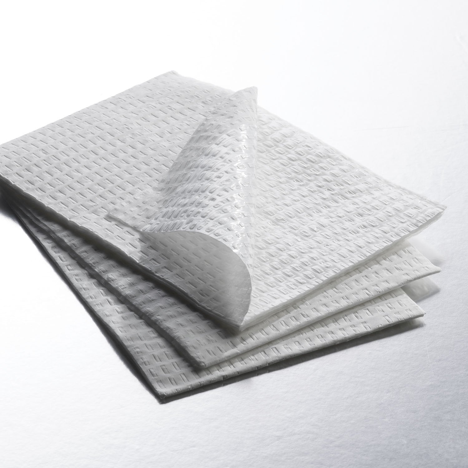 Graham medical disposable 3-ply tissue/poly back towel, White, 13.5" x 18"