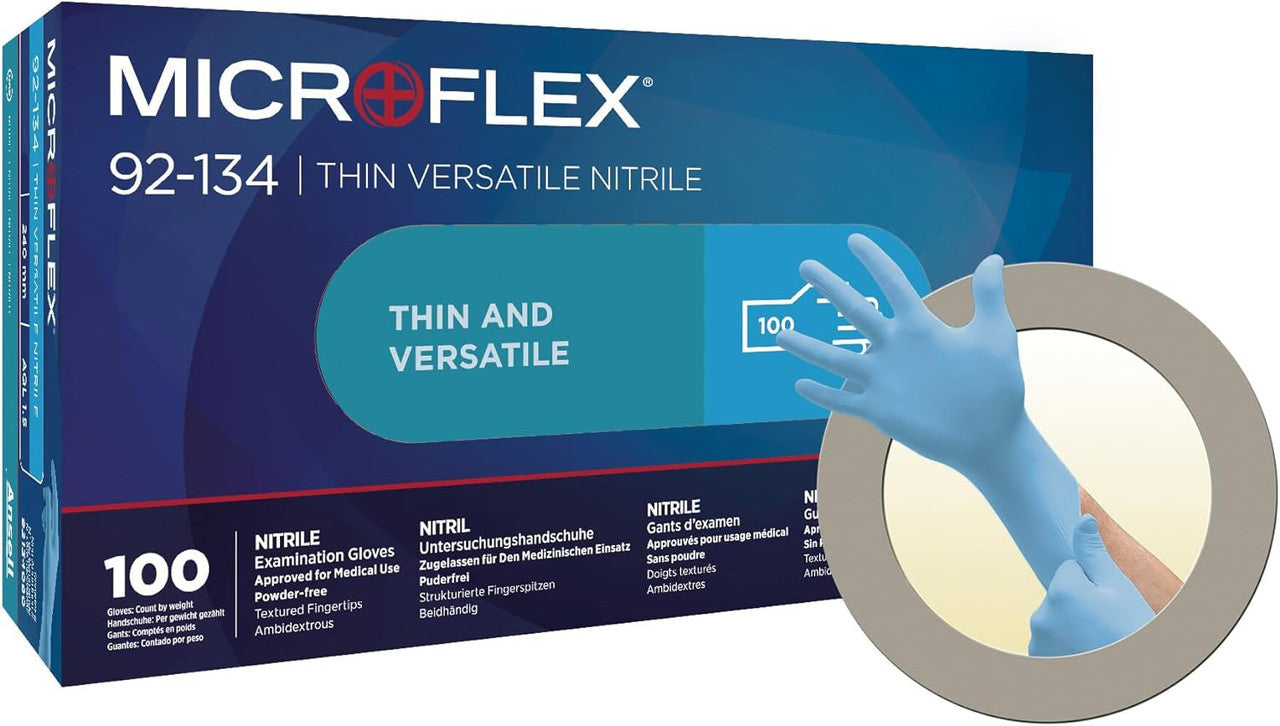 Ansell MICROFLEX® 92-134 Versatility Nitrile Exam Gloves Small Blue (92134070)