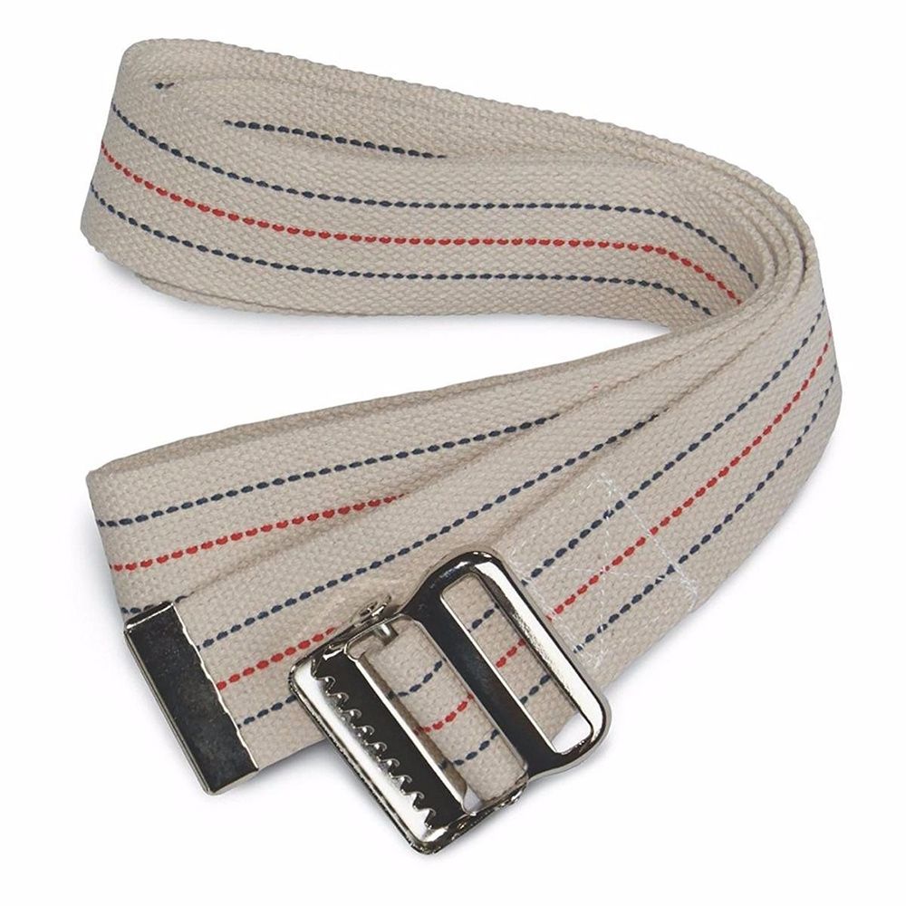 Performance Health Gait Belt – Pastel Stripe, Metal Buckle, 60" (SKU: A7945)