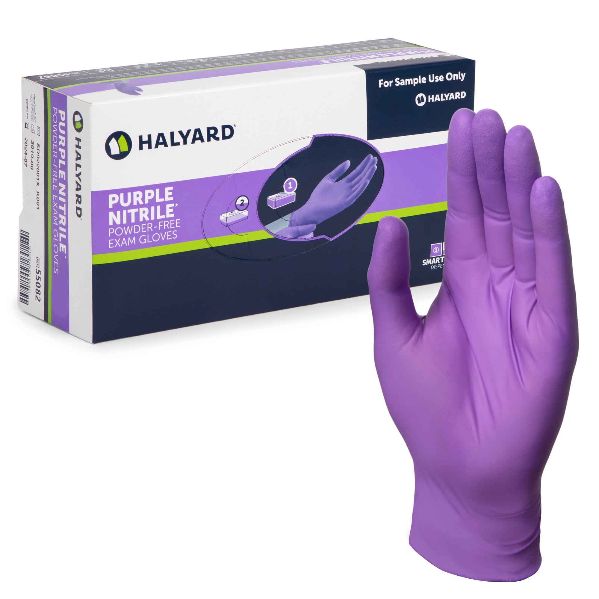 Halyard purple nitrile exam gloves (Small)