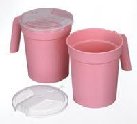 Medegen deluxe water pitcher with lid, 28 oz, Dusty Rose