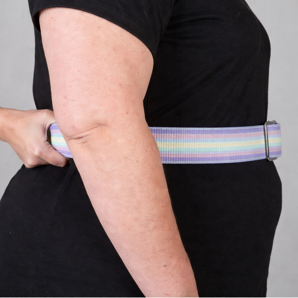 DeRoyal Heavy Duty Gait Belt – Striped, Tiger Teeth Buckle, 72" (SKU: M2616D72)